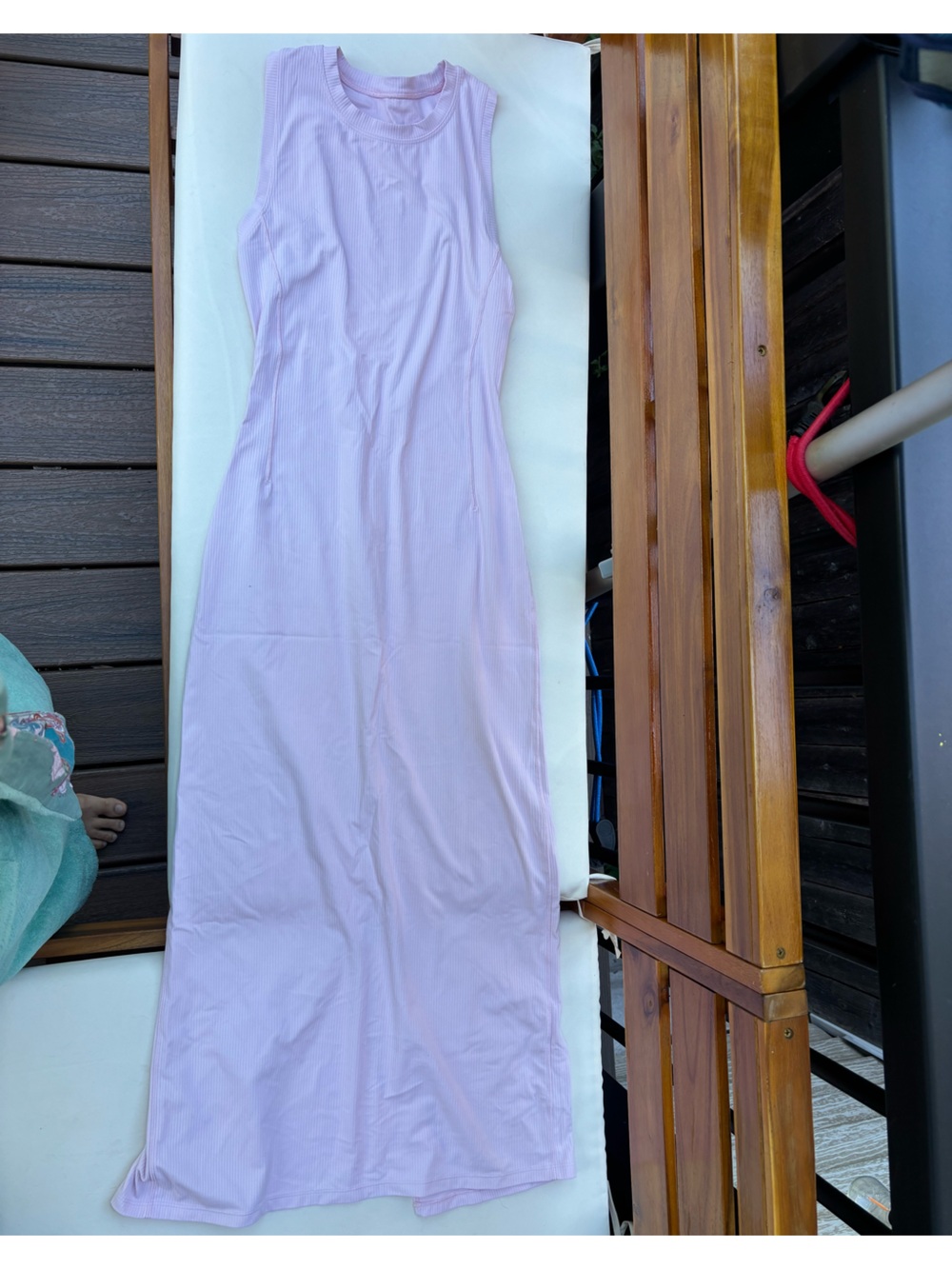 Lululemon All Aligned Ribbed Midi Dress, size 2 in 🍓 milkshake